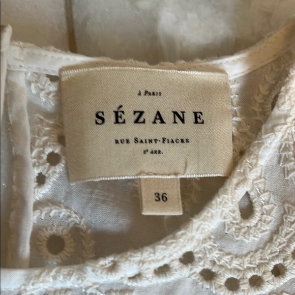 Sezane White Eyelet Blouse - Picture 2 of 8